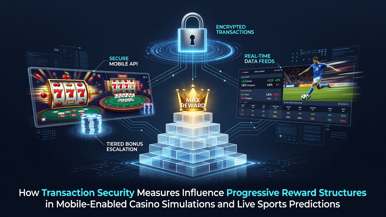 Mobile casino app interface displaying secure transaction verification alongside tiered reward progression indicators for slots and sports predictions