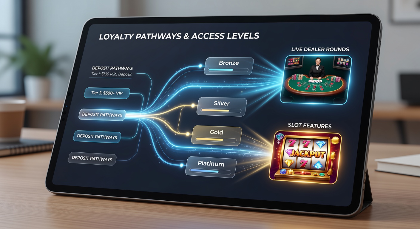 Smartphone screen showing unlocked slot features and loyalty tier progression after deposits