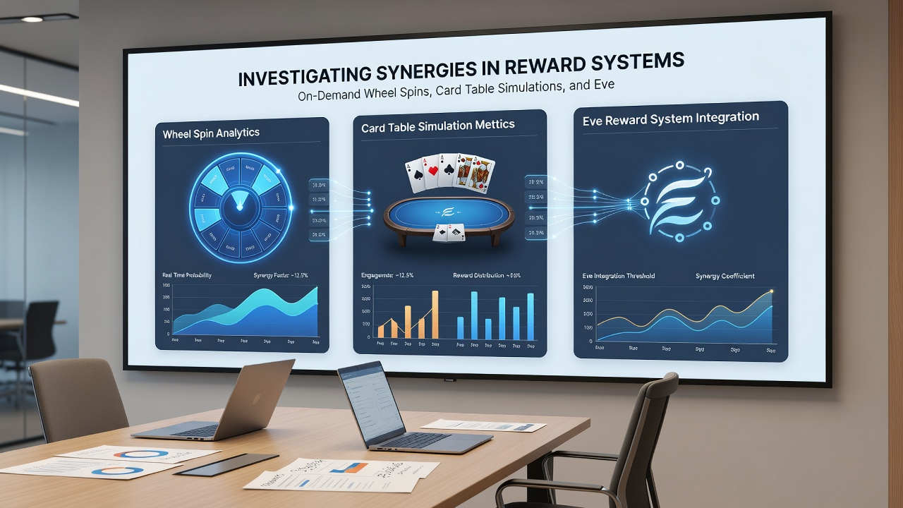Analytics dashboard illustrating reward point flows between wheel spins, dealer simulations, and live event betting on a mobile interface