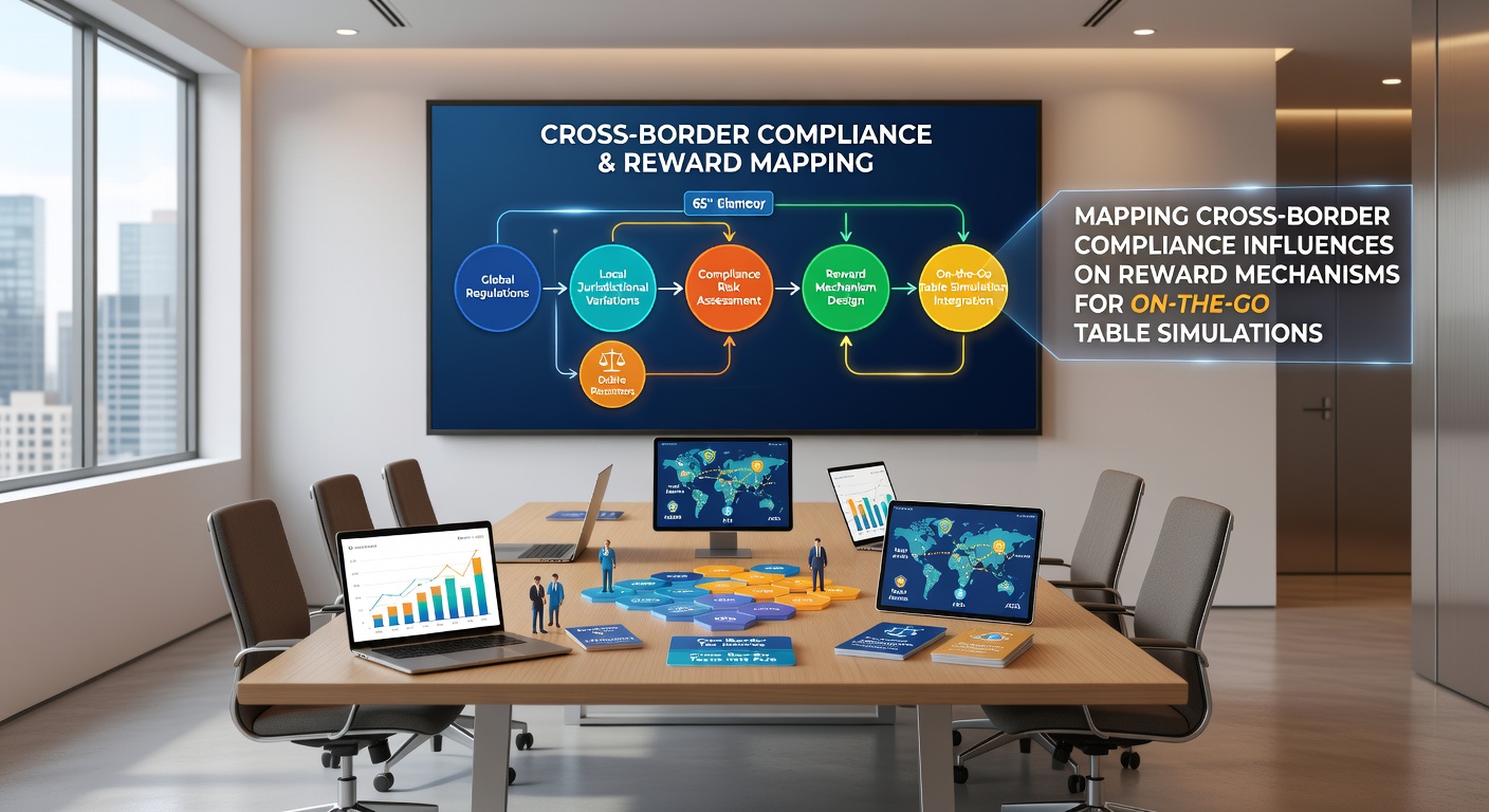 Infographic detailing reward flow adjustments under varying international compliance rules for live sports betting and mobile table games