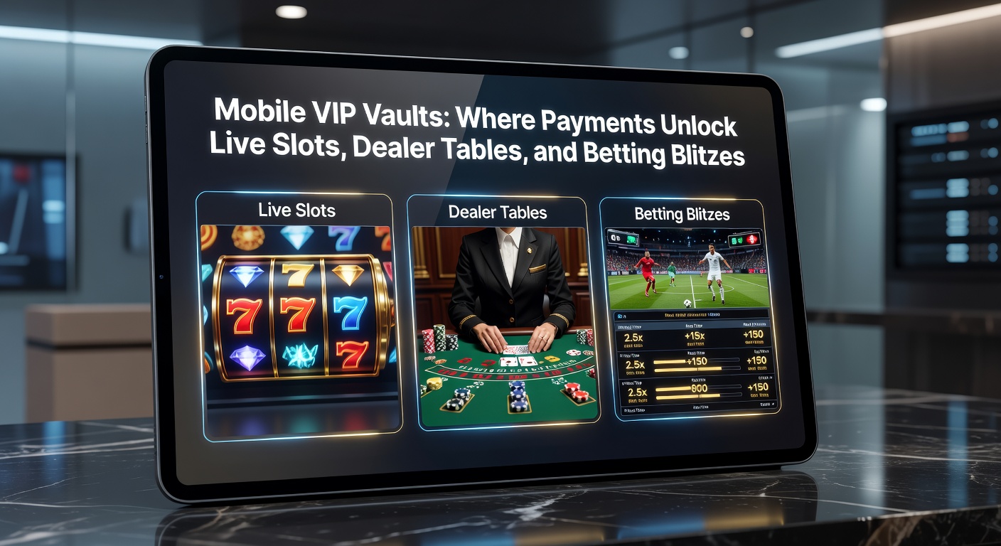 Dynamic live slot machine on mobile with jackpot counters ticking up amid VIP vault glow