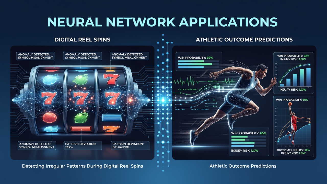 Neural network visualization analyzing digital reel patterns and sports prediction models