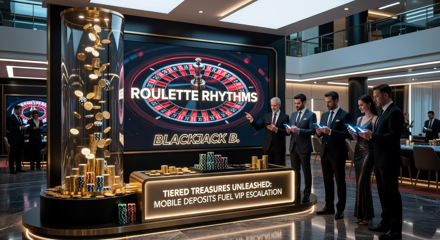 Dynamic split-scene of a mobile phone depositing into blackjack hands, soccer goal celebrations, and roulette wheels under VIP spotlights